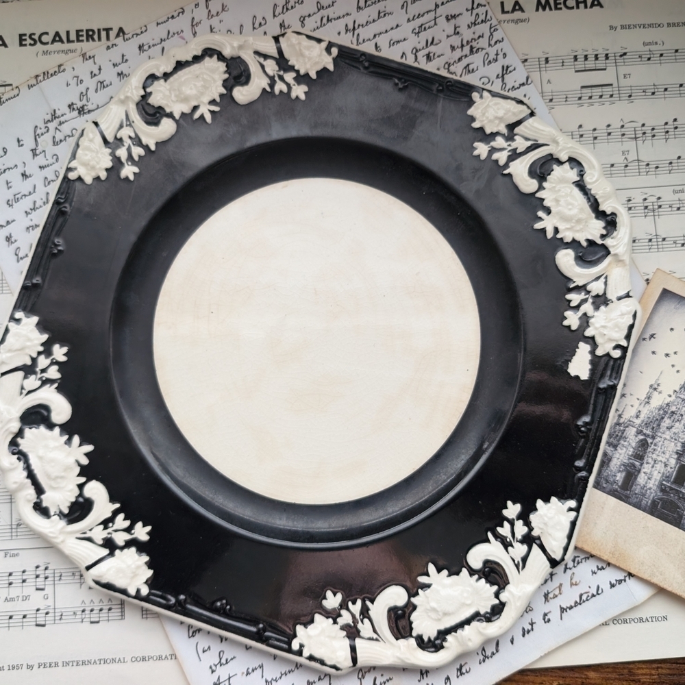 Black and White Decorative Plate Marlborough Jones And Sons